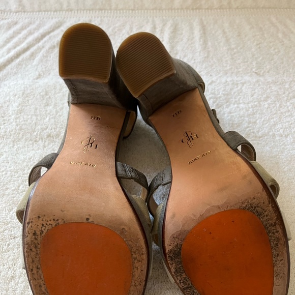 COLE HAAN CHELSEA SUEDE T-STRAP SANDAL MULTICOLOR SUEDE Heels Size 11 - Picture 7 of 12